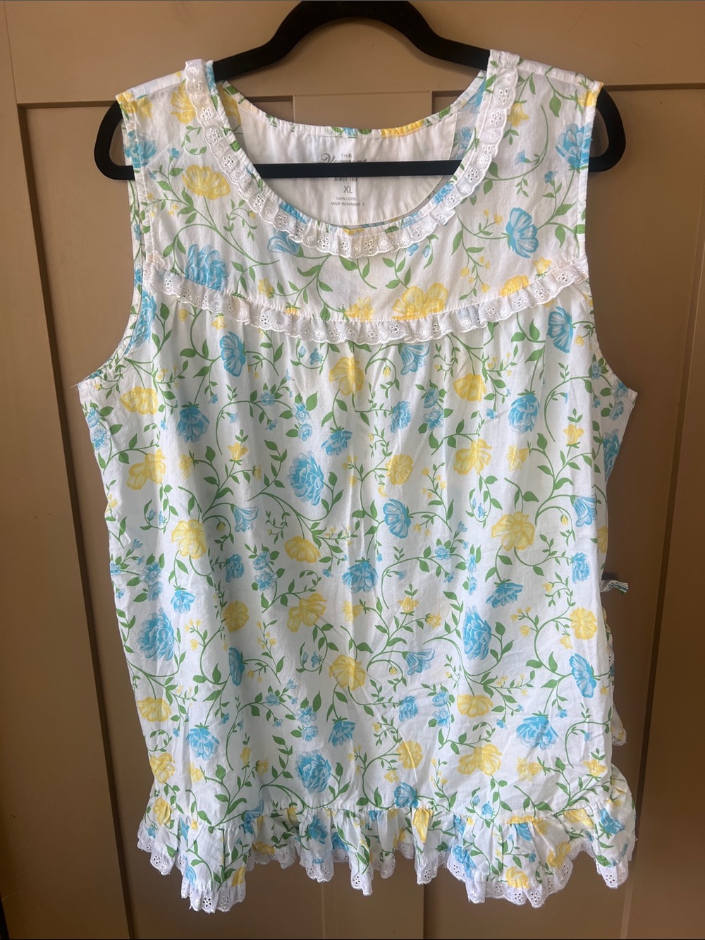 Vermont Country Store XL Like New Short/&Top Pajama Set Floral Cotton Cottagecor - Picture 2 of 9